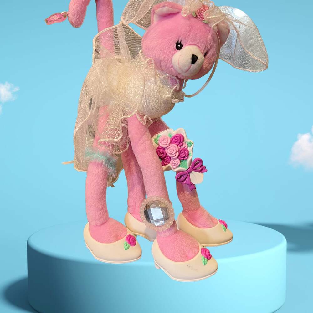 2002 Blissa Bride Kitty Wedding Cat Plush Bridal Veil Bouquet Shoes Ring Garter